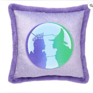 Wicked For Good Silhouette Faux Fur Decorative Pillow Glinda Elphaba 22x22Purple